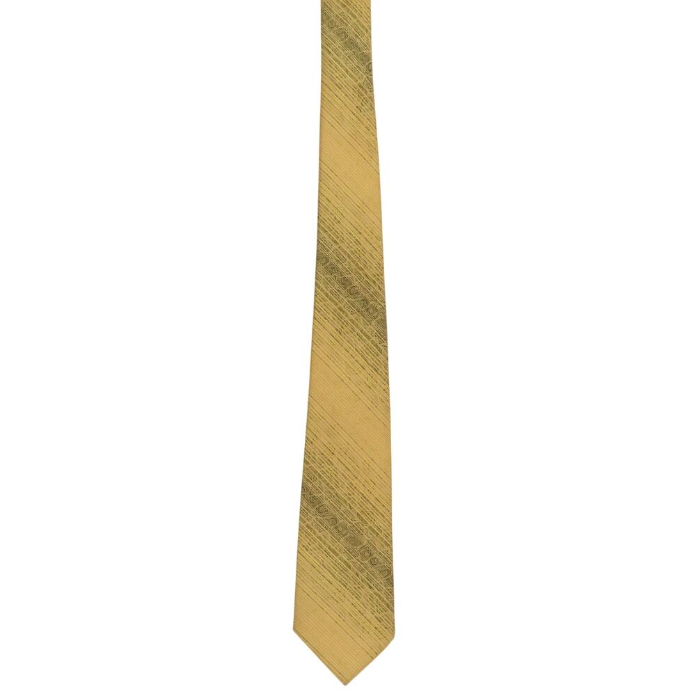 Vintage 1960s Fashion Craft Brown Gold Terylene Polyester Skinny Tie